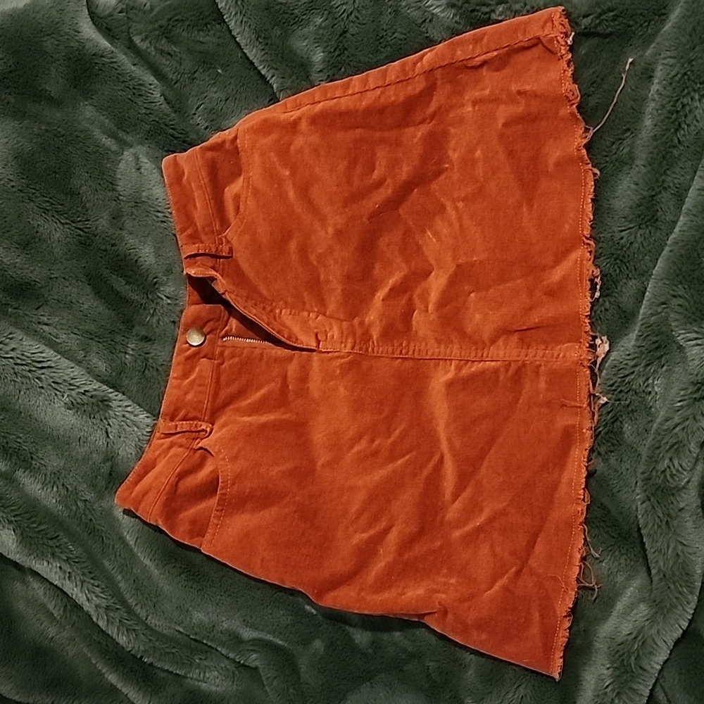 Cut off corduroy skirt